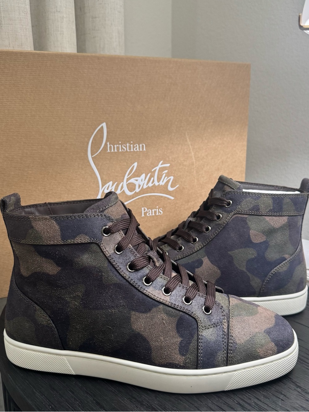 Christian Louboutin Louis High-Top Sneakers Camo 41